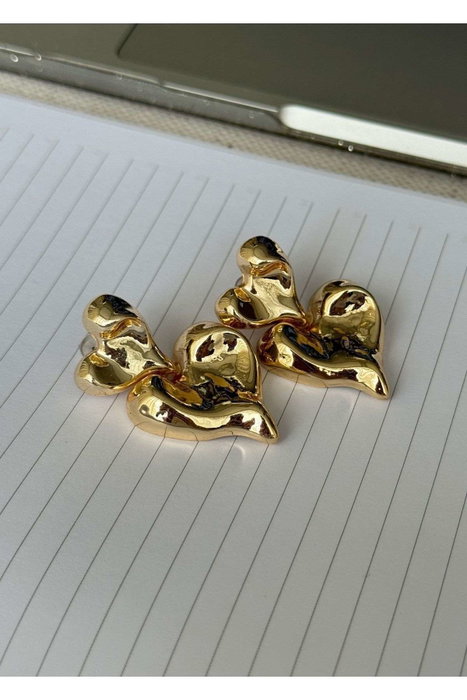 Heliophilia Silver KPEGMSA1974 Pendientes de Latón Dorados 4 cm